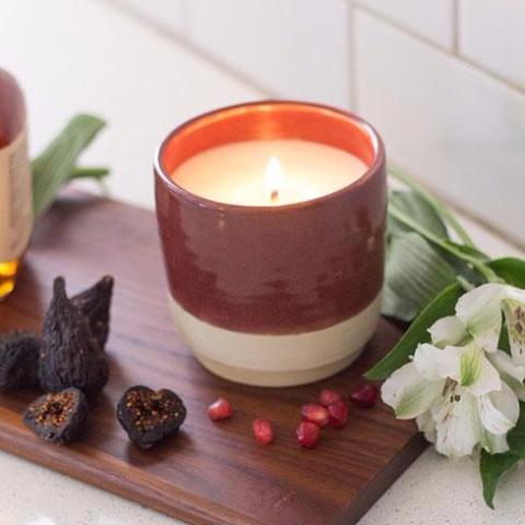 Geometric Whiskey Cup with Candle