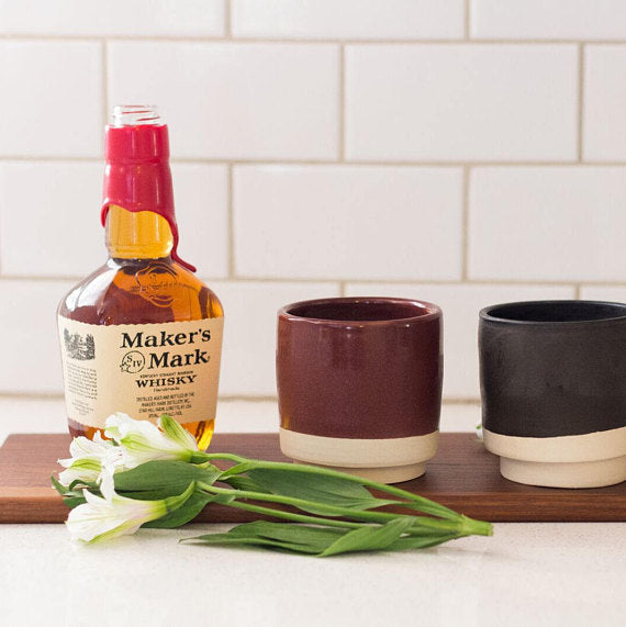 Geometric Whiskey Cup with Candle