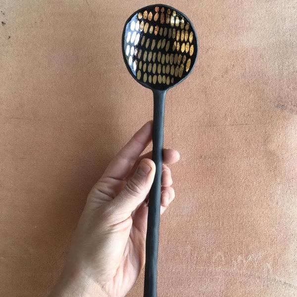 Black + Gold Dash Spoon