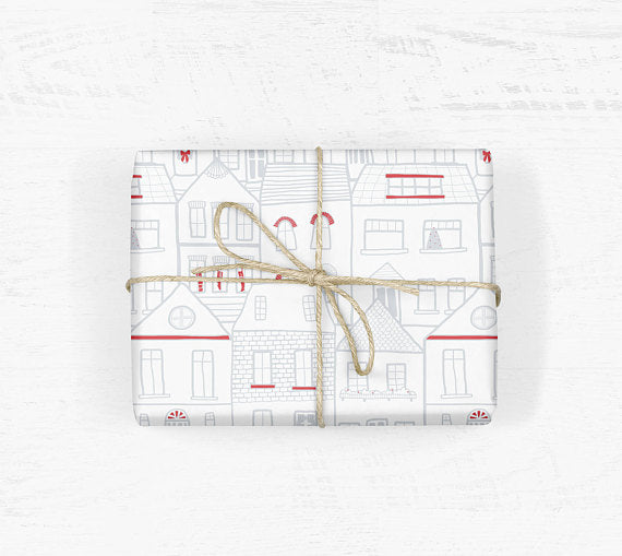 Christmas Houses Wrapping Paper