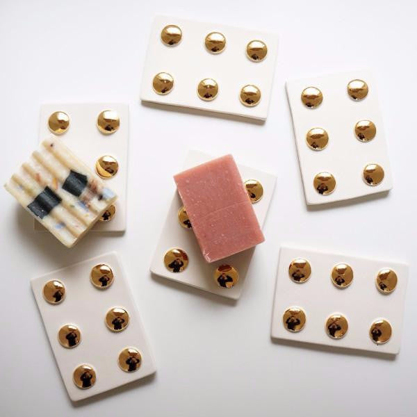 Gold Polka Dot Soap Dish