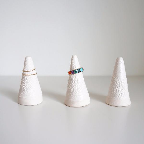 Textured White Ring Cone