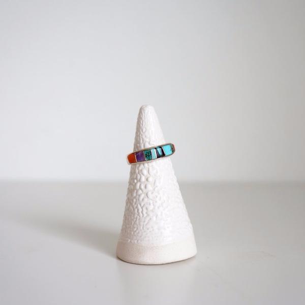Textured White Ring Cone